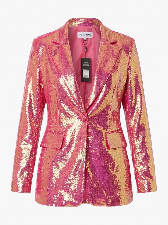 Fashion Nova Jackets & Blazers - Fashion Nova Pink and Gold Sequin Blazer
